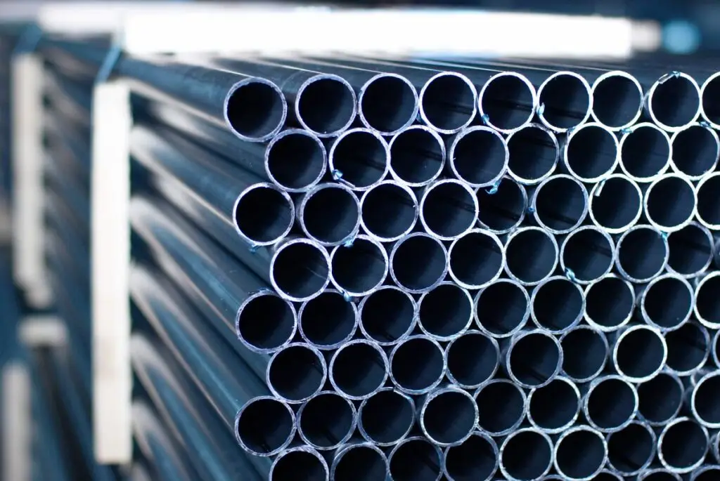Stacked round steel tube seen end-on